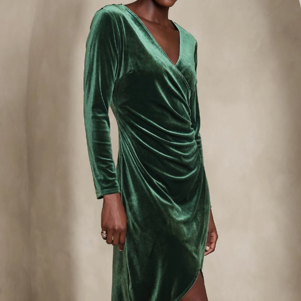 Banana Republic Velvet Wrap Front Dress
